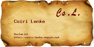 Csiri Lenke névjegykártya
